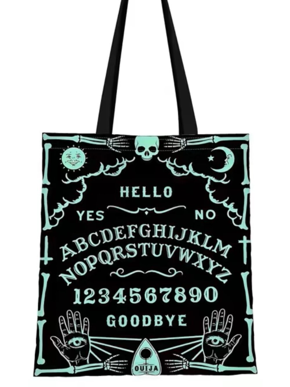 New Soft Polyester 2D Printed Retro Novelty Tote Bag 13 x 15~ Ouija Board